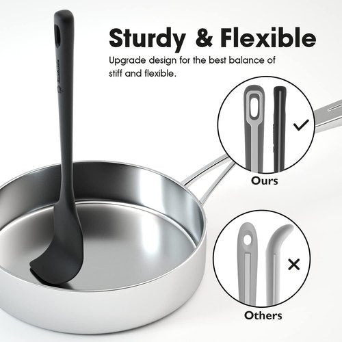 ChefAide Silicone Spatula Set - 4 Pieces, Heat Resistant Up to 600°F, Ergonomic Grip for Cooking & Baking
