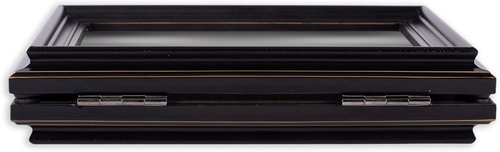 Cottage Garden Black Woodgrain Double Tabletop Photo Frame - Holds Two 5x7 Photos