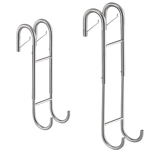 Ofiray-home Shower Door Towel Hooks(2-Pack) - 9"~13" Length Adjustable Hook for Frameless Over The Door Glass, Squeegee Holder, Towel Hanger for Bath Suits Rozer Robes Loofahs Shavers, Stainless Steel