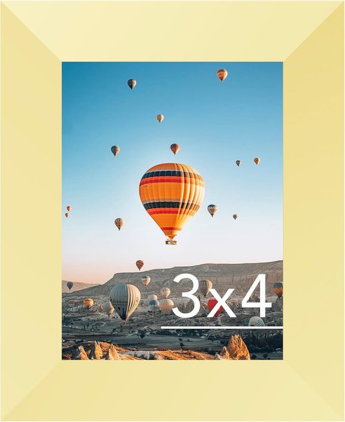 JCJMY Gold 3x4 Picture Frame - Versatile Wall or Tabletop Display with Shatter-Resistant Plexiglass