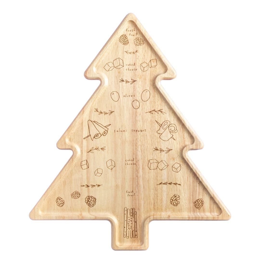 CharcuTree Board & Placement Guide - Best Gift for Housewarming & Foodies - Easy-to-Follow Christmas Tree Appetizer Visual Map Designed by Meg Quinn - Create A Pro-Level Board Arrangement - 18" x 15"