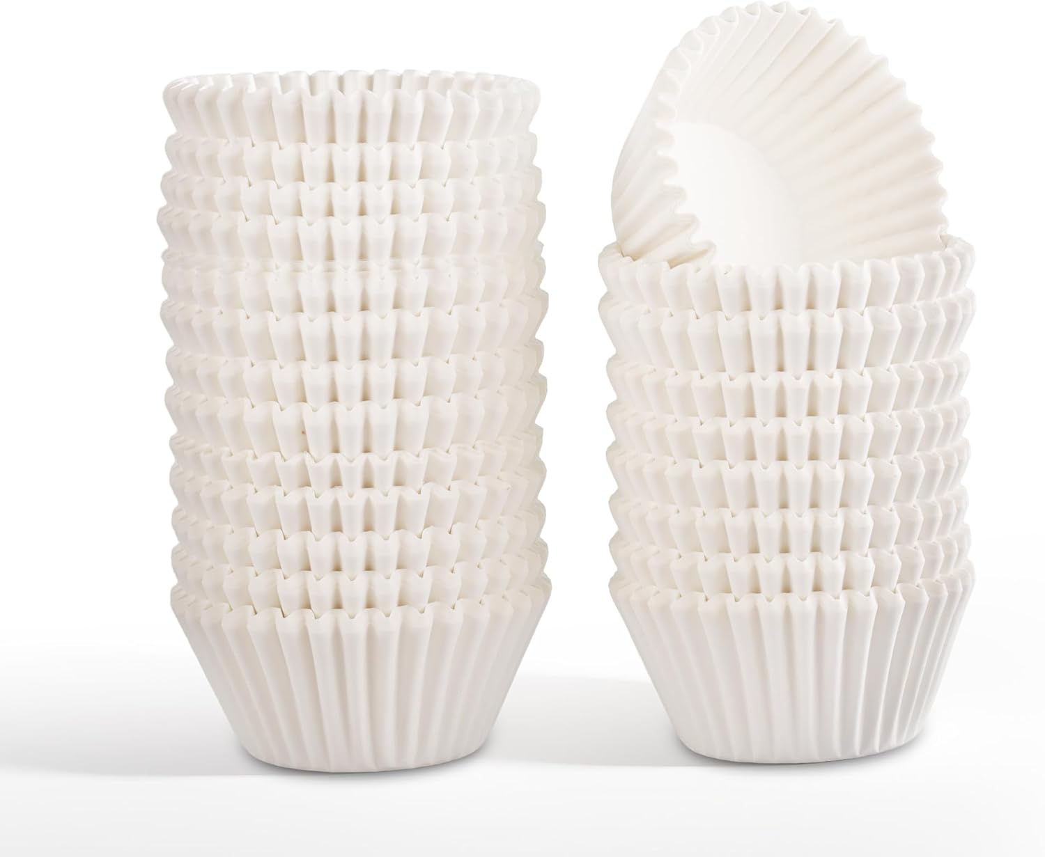 Skiennix White Cupcake Liners - 500 Count Mini Baking Cups | No Smell, Food Grade & Grease-Proof