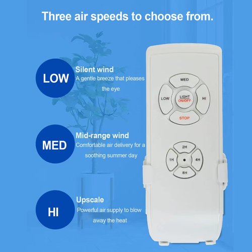 Bkiyougo 2 Pack Fan Remote, Fan Remote Control Kit, Universal Ceiling Fan Remote Control Kit, 3-in-1 Ceiling Fan Light Timing & Speed Remote, for Hunter/Harbor Breeze/Westinghouse/Honeywell
