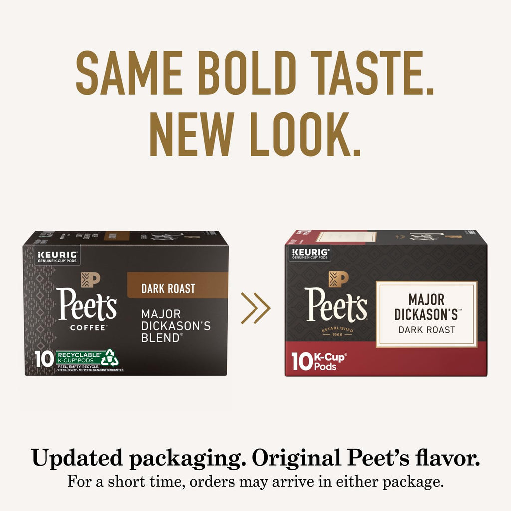 Peet's Coffee K-Cup Pods Variety Pack - 100% Arabica Coffee, 60 Count (6 Boxes of 10 Pods)