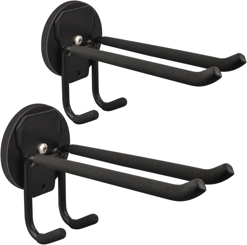 ULIBERMAGNET Heavy Duty Magnetic Hooks - Double Layer Storage Solution for Tools & Cables | 2-Pack, 3.46-Inch
