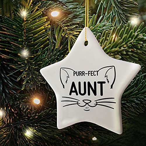 Christmas Ornament Gift for Aunt - Purr-FECT Aunt Keepsake from Niece Nephew I Variation I