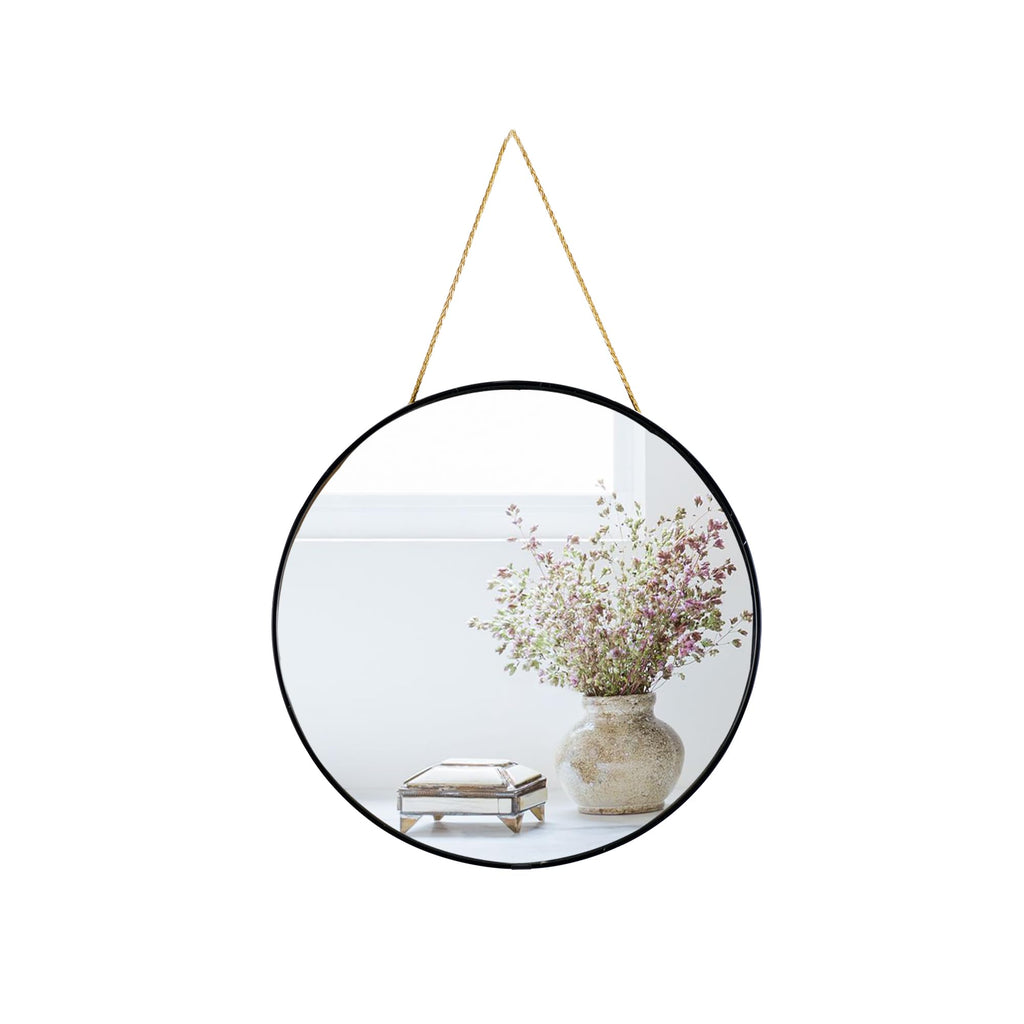 YCHMIR Small Round Wall Mirror,Bathroom Mirror (Black, 11.8 in.)