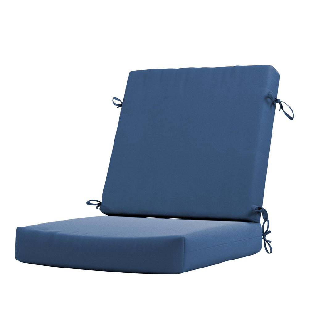 California Umbrella Outdoor Dining Chair, Patio Seat Cushion, 20 x 40 Inch, Premium Outdoor Memory Foam, Fade Resistant Sunbrella Fabric, Fabric Ties,Regatta
