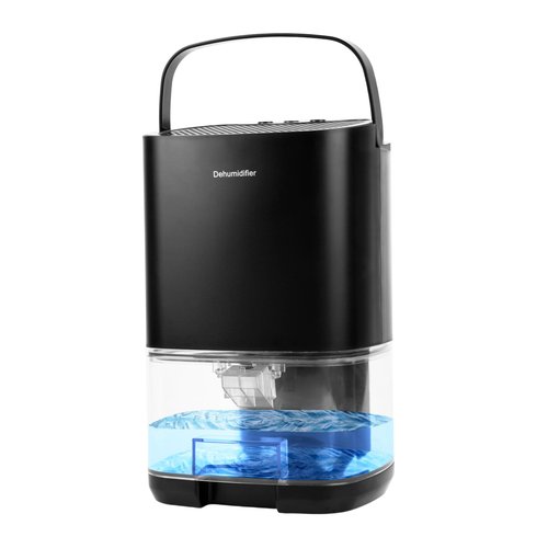 Dehumidifier ELROTONEG, 35 OZ Water Tank (300 sq. ft), Small Dehumidifier for Basement with Auto-Off, Sleep Mode and LED Lighting (Black)