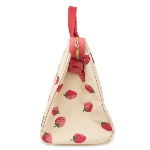 kate spade new york Cute Lunch Bag for Women, Large Capacity Lunch Tote, Adult Lunch Box with Silver Thermal Insulated Interior Lining and Storage Pocket (Strawberries)