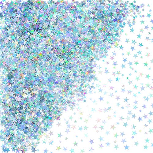 Silver Twinkle Stars Confetti - 60g Metallic Table Decoration