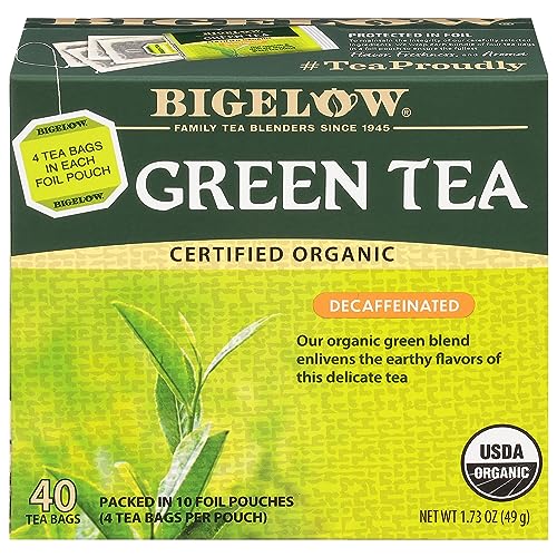 Bigelow Decaffeinated Organic Green Tea Bags, 40 Count