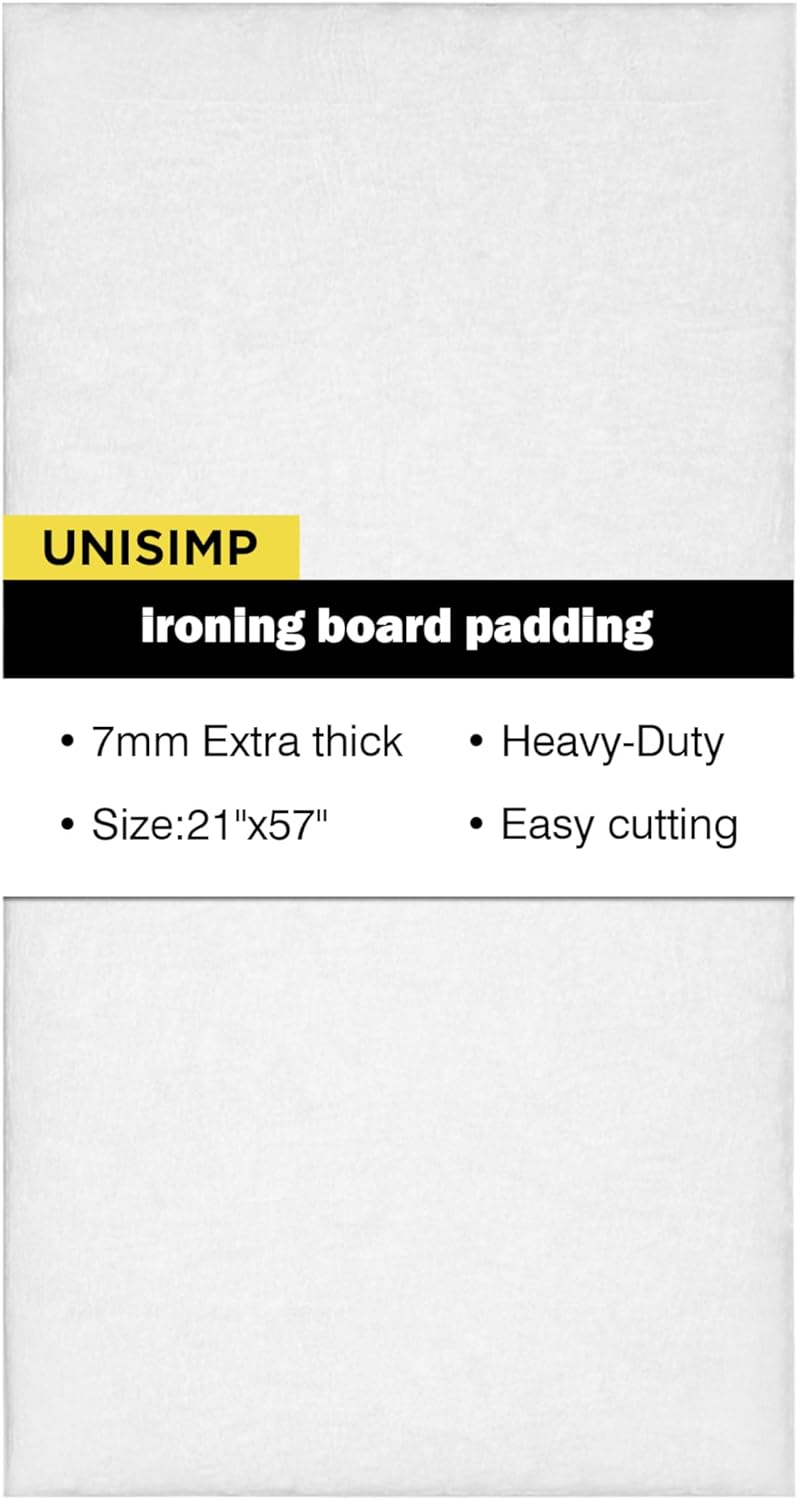 Unisimp Ironing Board Pad - Heavy Duty Replacement for Standard & Large Boards Up to 21 x 57 Inches