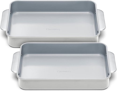 Caraway Non-Stick Ceramic 9”x13” Rectangle Pan Duo - Naturally Slick & Non-Toxic - Ideal for Brownies & Lasagnas - Gray