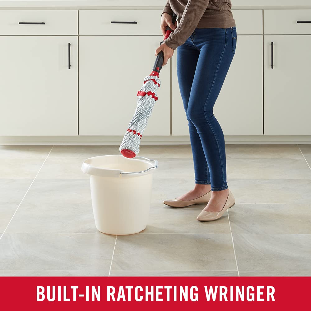 Rubbermaid Microfiber Twist Mop Kit - Lightweight, Machine Washable with 2 Refills | Safe for All Floor Types