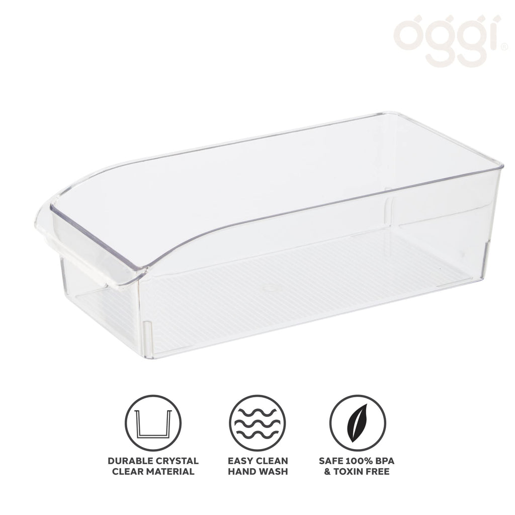 Oggi Fridge / Pantry Bin w/ Fingergrip Handle (12" x 5.75" x 3.5")