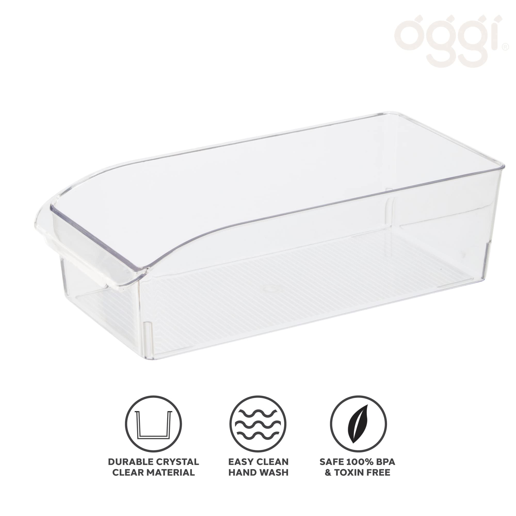 Oggi Fridge / Pantry Bin w/ Fingergrip Handle (12" x 5.75" x 3.5")