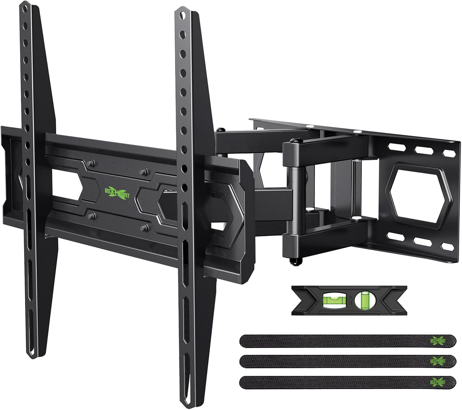 USX MOUNT Full Motion TV Wall Mount for 32-74 Inch Flat Screen | Swivel & Tilt Dual Arms, Max VESA 400x400mm