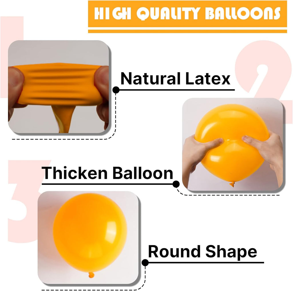 PartyWoo Mustard Yellow Balloons - 100-Piece Set for Birthday & Baby Shower | 18", 12", 10", 5" Sizes
