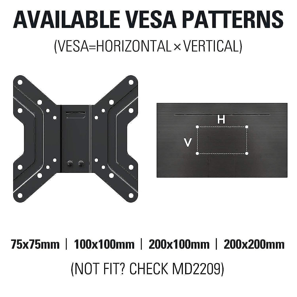 Mounting Dream MD2210 Lockable RV TV Mount for 17-43 inch TV, RV TV Wall Mount 200mm VESA 44 lbs. Loading and MD2209 Lockable RV TV Mount for 10-26 Inch Flat Screen TV, Camper Trailer RV TV Wall Mount