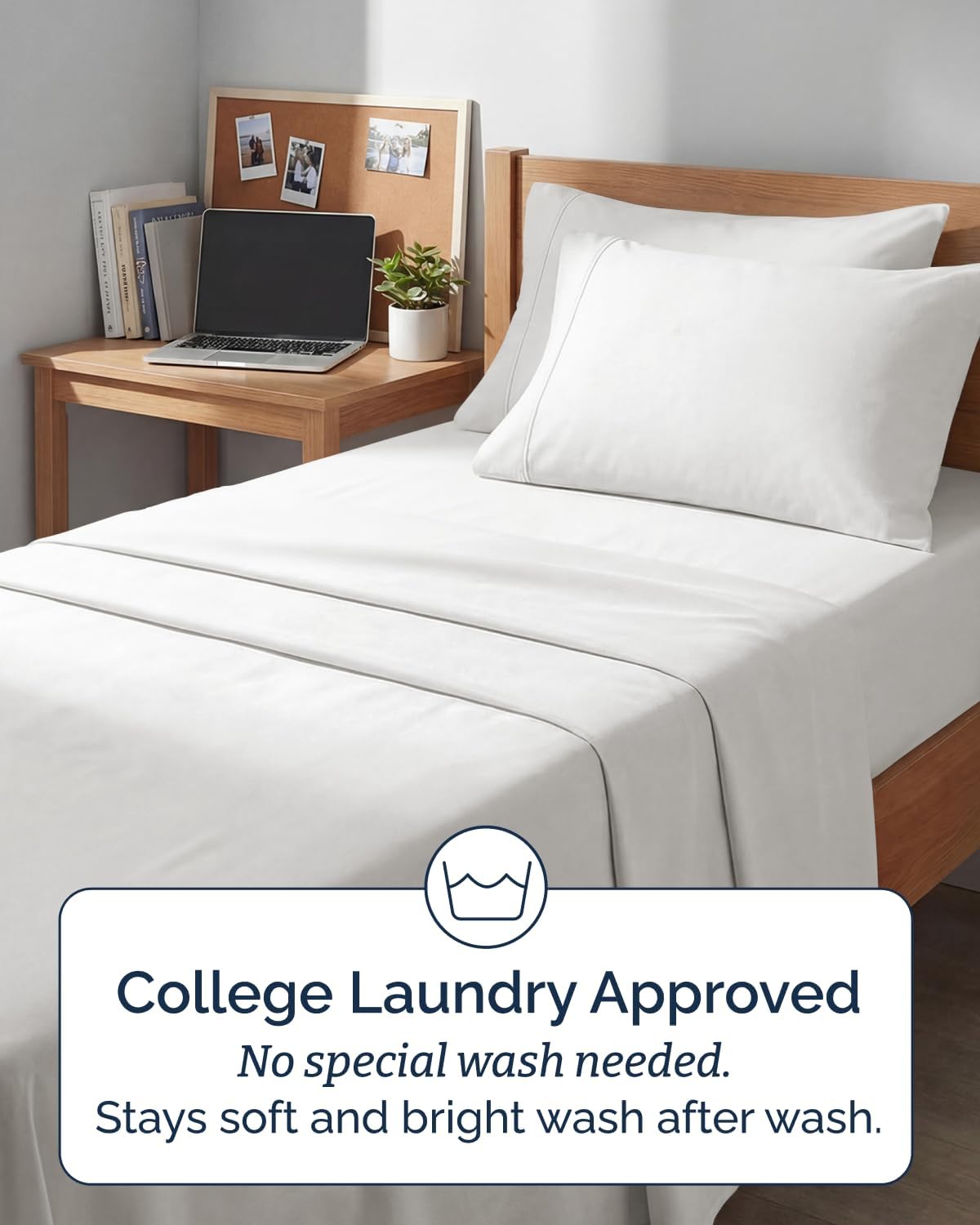 Skiennix Extra Deep Twin XL Sheet Set - 4 Piece Breathable Cooling Bedding - Soft Wrinkle-Free Antique White