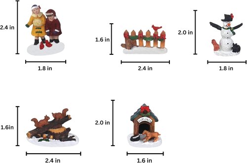 Christmas Village Figurines Set by [Brand Name] - 5-Piece Holiday Decoration for Indoor Displays | Ideal Gift