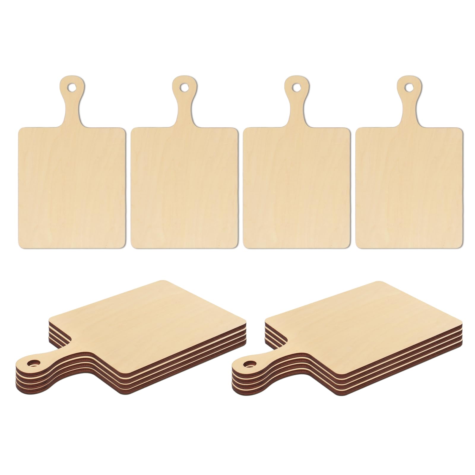 PYD Life 12 Pack Plywood Sublimation Cutting Board Blanks with Handle 9 x 5.5 Inch,Rectangle Wood Chopping Board for Sublimation DIY Craft Christmas Thanksgiving Home Kitchen Decor