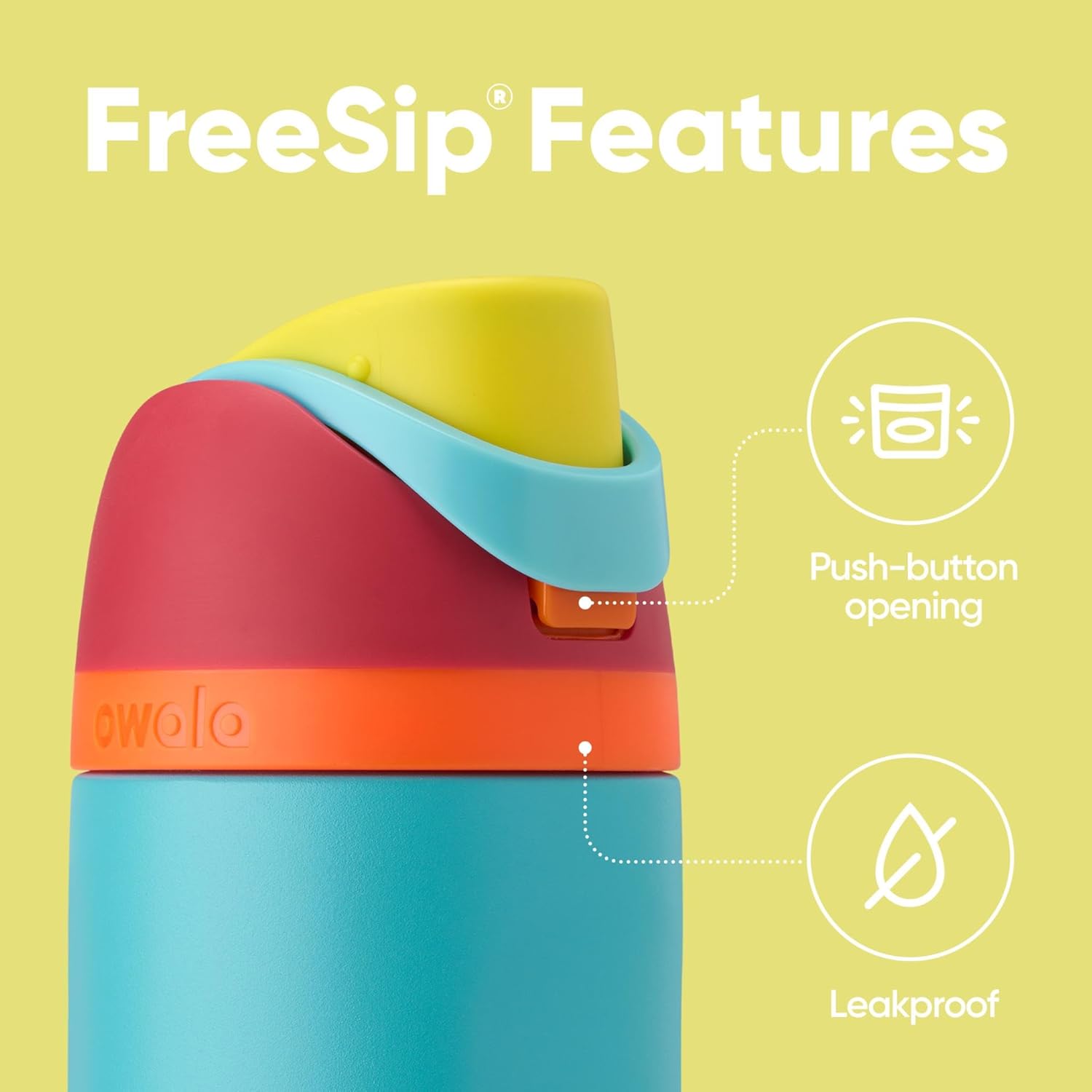 Owala FreeSip Insulated Stainless Steel Water Bottle - BPA-Free, 24 Oz, Perfect for Travel | Summer Sweetness