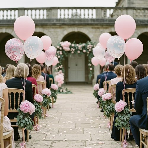 Light Pink & White Balloons - 12 Inch Confetti Balloons for Wedding, Bridal & Baby Showers