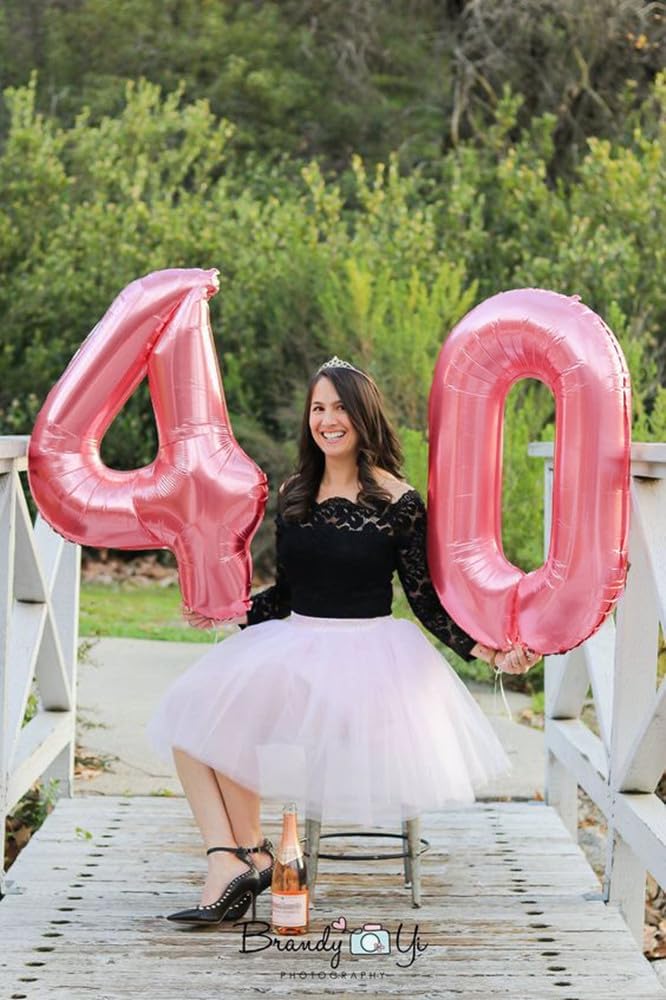 Pastel Pink 40-Inch Large Number Balloons by [Brand Name] - Perfect for 4th Birthday & Graduation Celebrations
