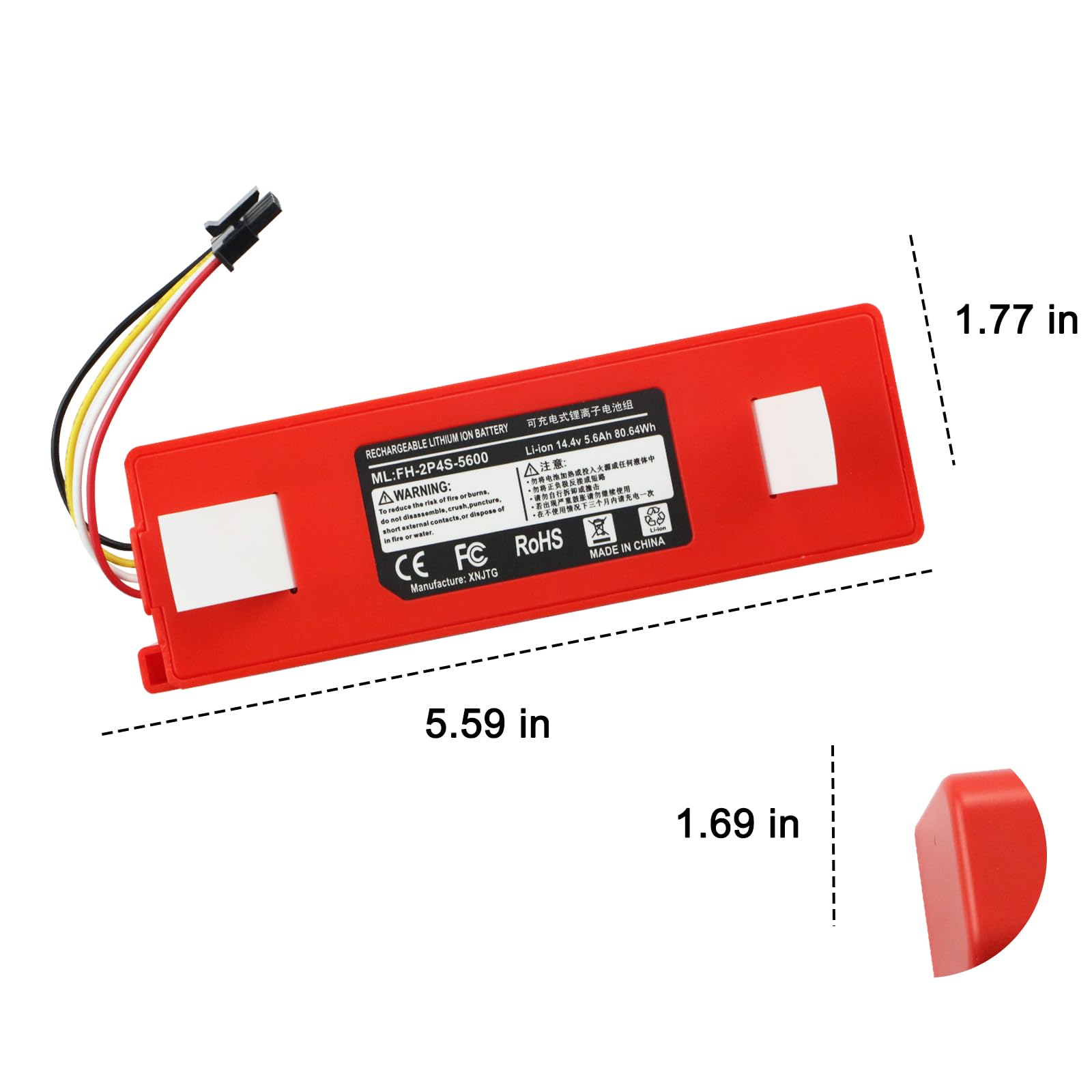 Battery Replacement for Roborock Q7+ Q5+ Q5 Q7 Max/Max+/Plus/Pro+, Roborock S8 S7 S4 S5 S6 S7+ S8+ Plus/Pro Ultra/MaxV/MaxV Ultra S70 S50 S55 S60 S65 T7 T65 E20 E25 E35 Robot Vacuum BRR-2P4S-5200S