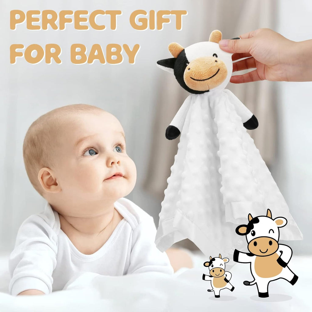 Pro Goleem Cow Security Blanket - Soft Lovey for Babies | 16-Inch Snuggle Toy for Boys & Girls