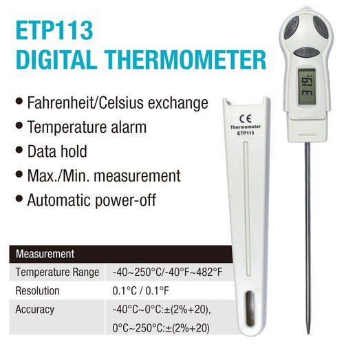 Allsun Digital Meat Thermometer - High Precision Stainless Steel Probe | °C/°F Cooking Tool for Kitchen & Home