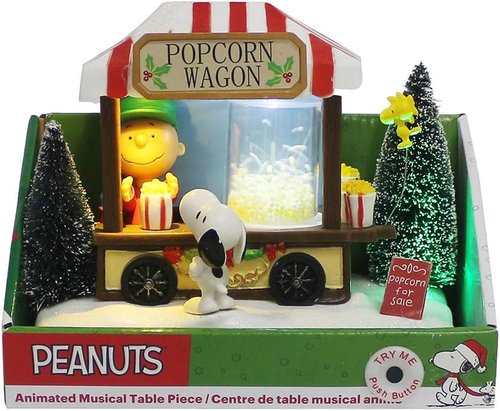 Kurt Adler 7-Inch LED Musical Table Piece - Battery-Operated Peanuts© Design for Holiday Decor