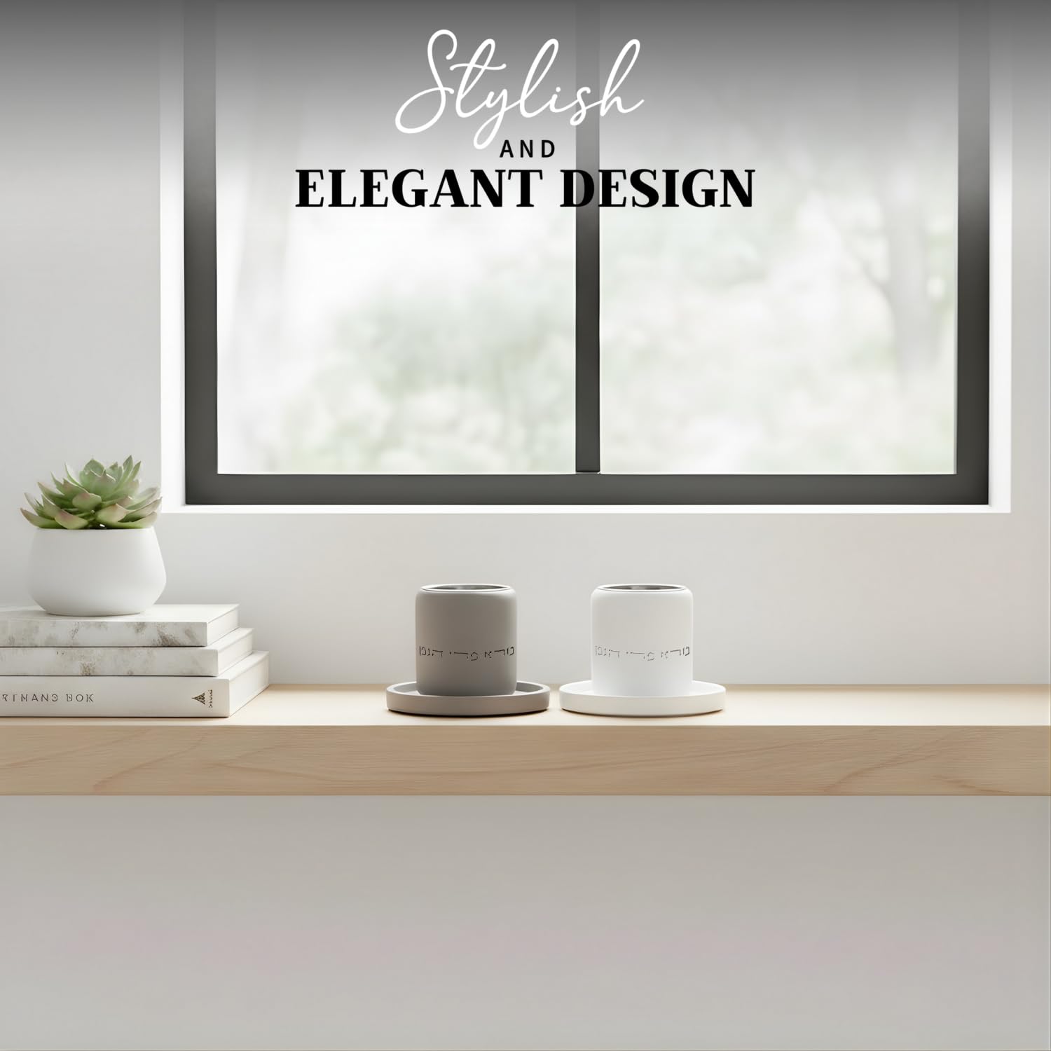 SURI Kiddush Cup – Natural Concrete Jewish Kiddush Cups for Shabbat, Holidays & Wedding | Comes in Gray & White | Elegant Modern Judaica Gift Cup for Wine & Blessing