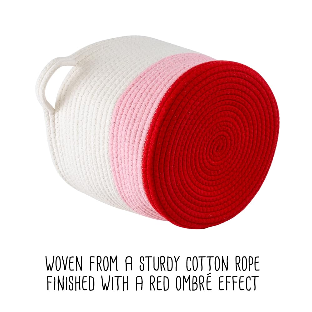 Honey-Can-Do Nesting Cotton Rope Storage Basket Set, Red Ombré STO-09319 White