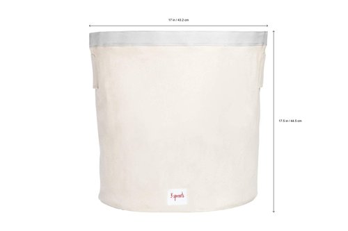 3 Sprouts Large Toy Storage Basket - Durable Kids & Baby Toy Bin with Handles for Toy Basket Storage, Round Hamper for Laundry in Nursery & Playroom, Bulldog