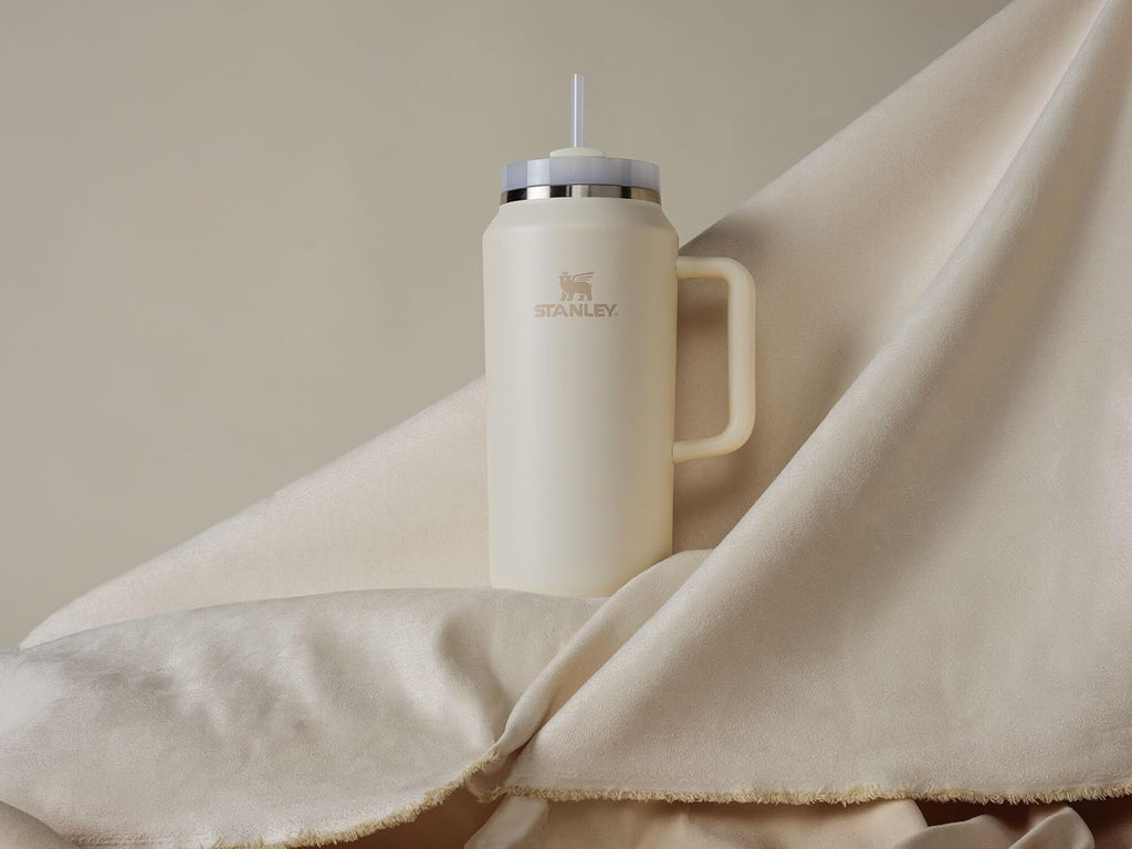 STANLEY Quencher H2.0 Tumbler - 64 oz Insulated Stainless Steel Cup with Handle & Straw | Cream 2.0