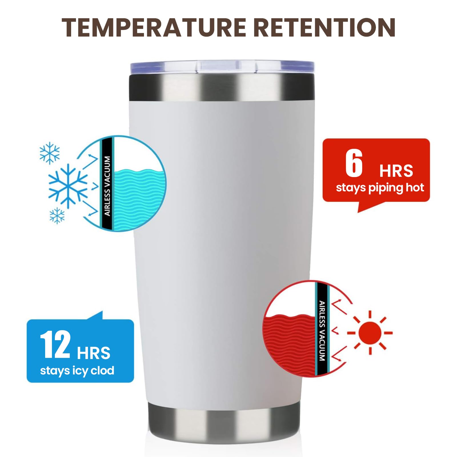 MEWAY 20oz Tumbler 8 Pack Double Wall Vacuum Insulated Travel Mug Bulk, Mix Color Stainless Steel Tumblers with Lid and Straw, Durable Powder Coated Coffee Cups for Cold & Hot Drinks（Mix Color, 8