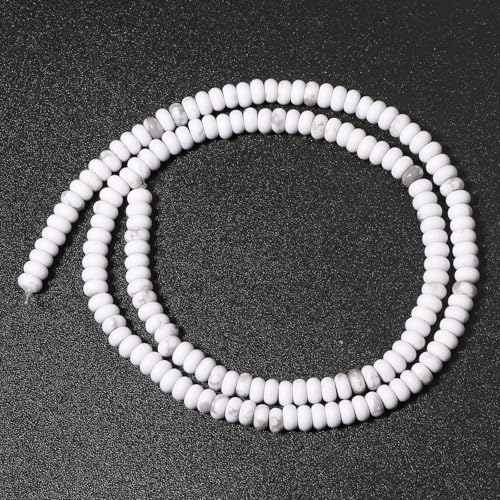White Turquoise Abacus Disk Beads 4x2mm Gemstone for Jewelry Making