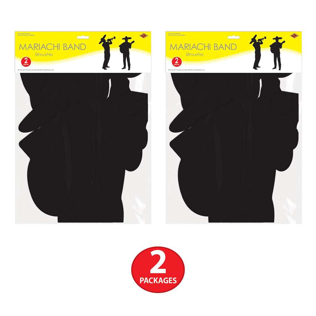 Beistle Mariachi Band Silhouettes, Set of 4- Fiesta Party Decor Props for Mexican Theme Celebrations, Musician Wall Art, and Cinco de Mayo and Taco Tuesday Decorations