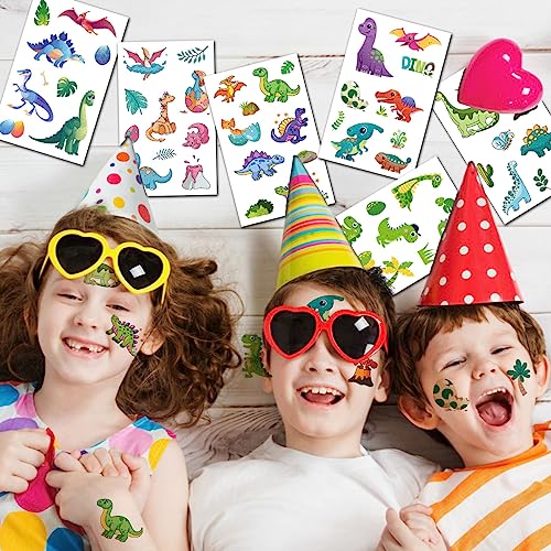 Glitter Dinosaur Temporary Tattoos for Kids 14 Sheets Party Favors