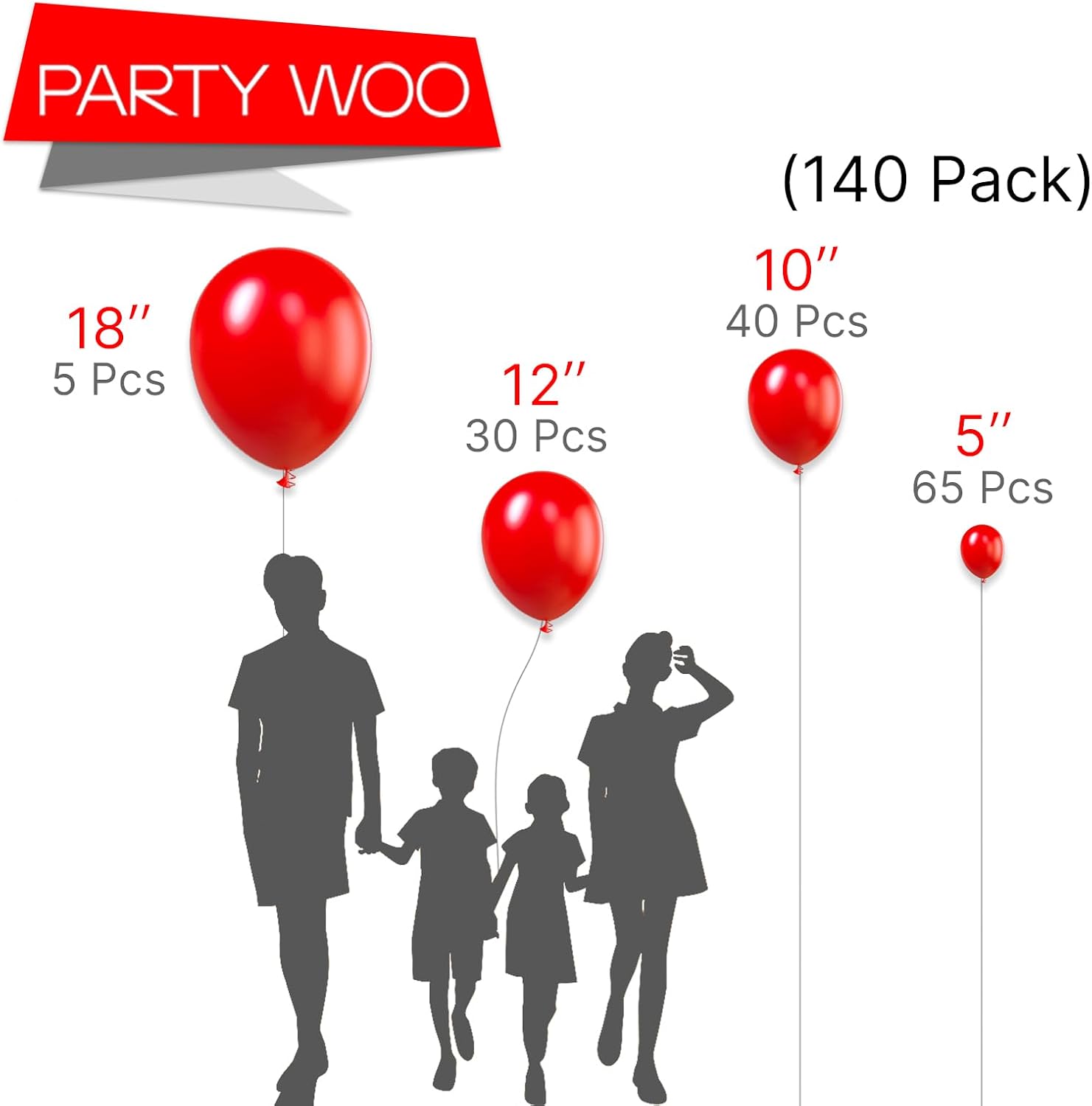 PartyWoo Hunter Green & Red Balloon Arch Kit - 140pcs in 5, 10, 12, & 18 Inch Sizes for Festive Celebrations