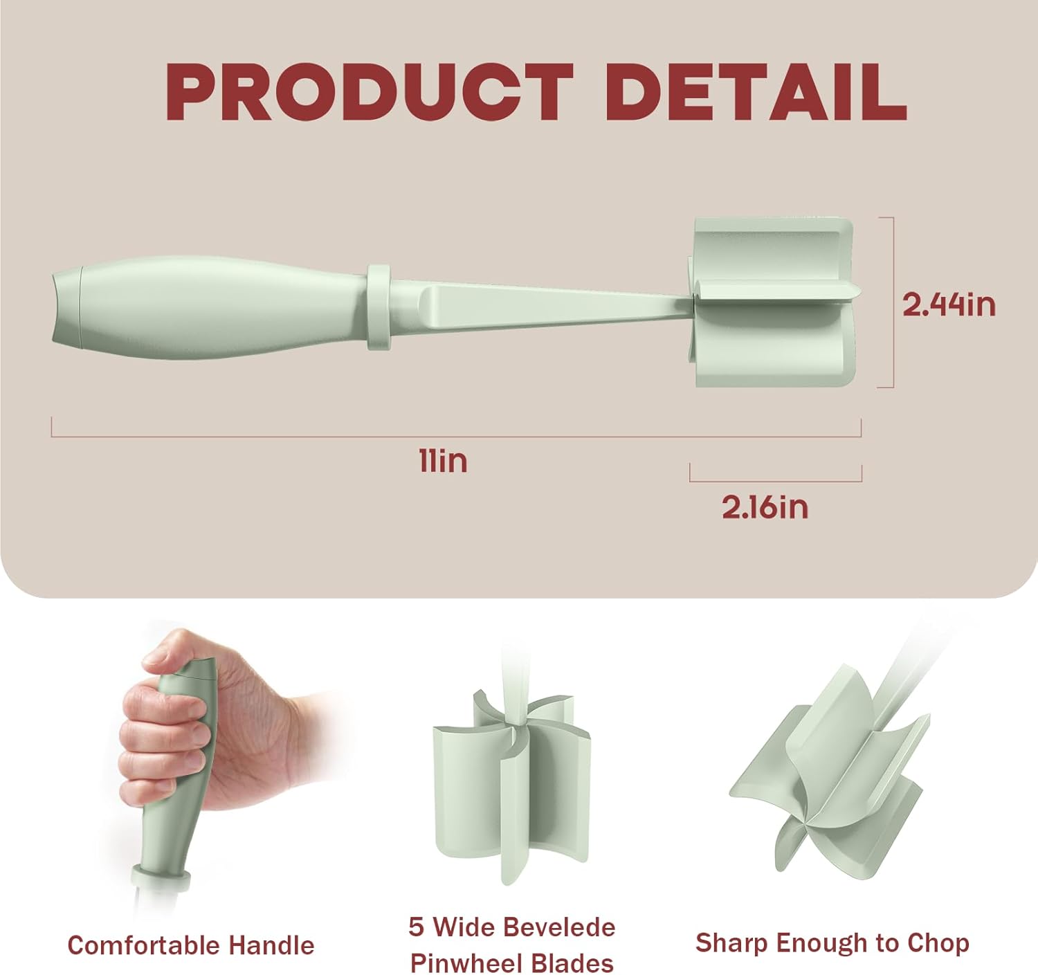 Meat Chopper by Premium | Heat Resistant Hamburger Grinder & Smasher Tool - Green