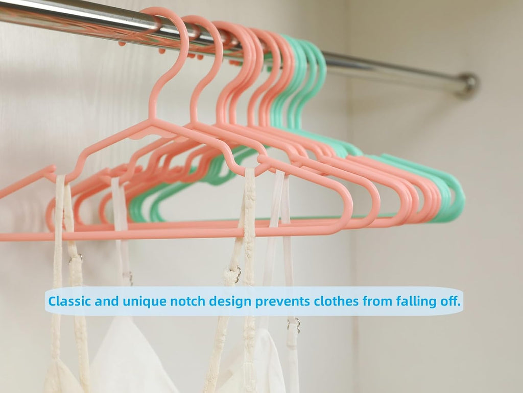 Skiennix 40 Pcs White Baby Nursery Closet Hangers - Non-Slip Infant Pant Hangers for Newborn Clothes