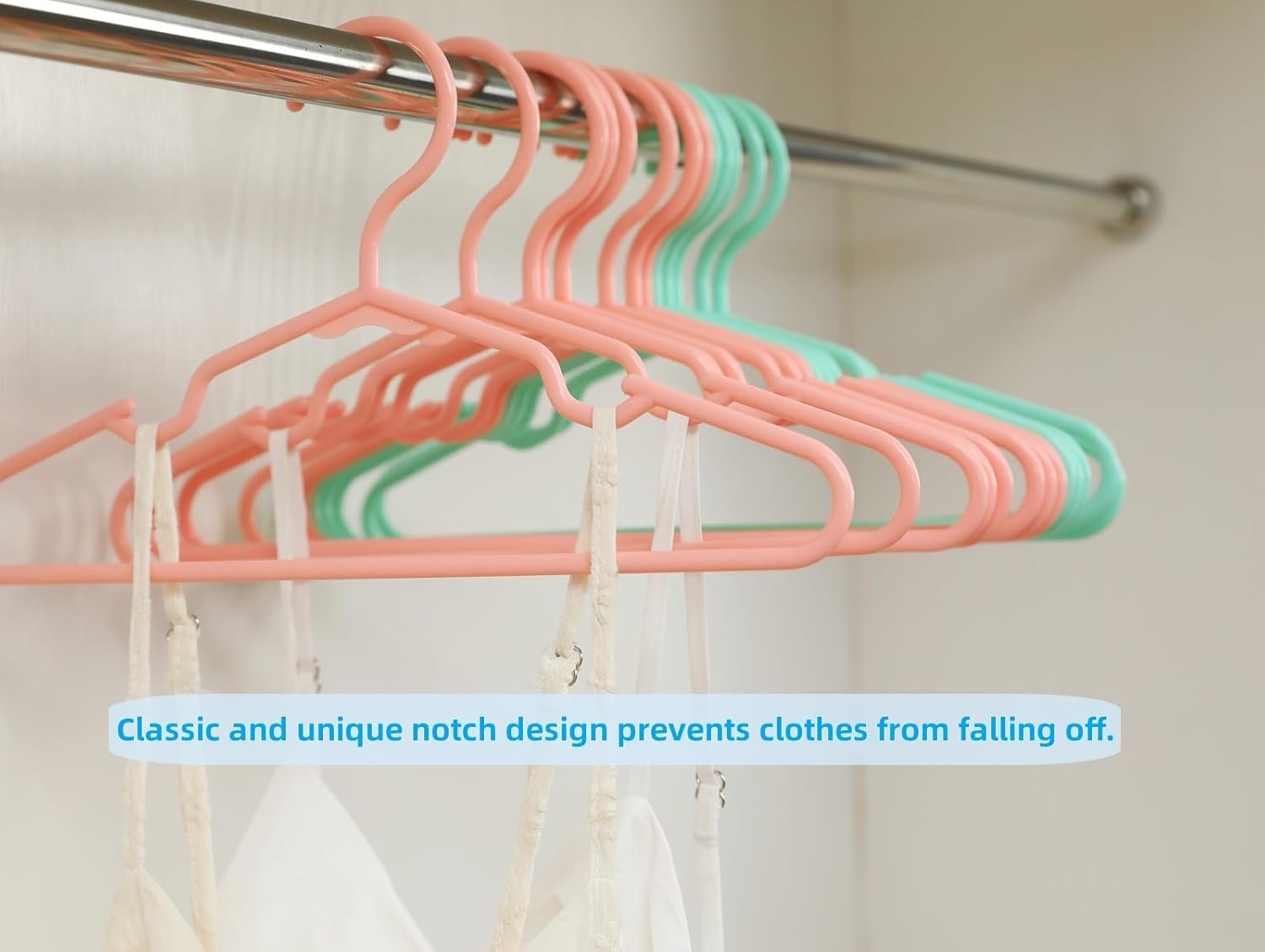 Skiennix 40 Pcs White Baby Nursery Closet Hangers - Non-Slip Infant Pant Hangers for Newborn Clothes