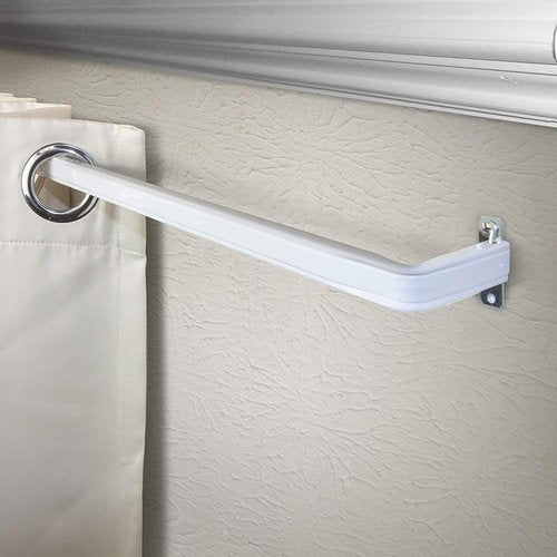 Blu-Pier Tech Heavy Duty Curtain Rod - Adjustable 28 to 48-Inch Width, White | Pack of 2 with Hardware Included
