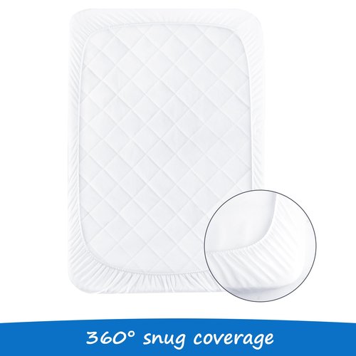 Bassinet Mattress Pad Cover Fit for AirClub/AMKE 3 in 1/HARPPA/TCBunny/MiClassic and Milliard Bedside Sleeper, Waterproof Bassinet Mattress Protector Quilted Bassinet Sheets (21" x 35") 2 Pack