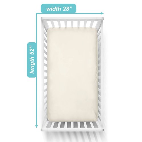 American Baby Company 100% Natural Cotton Percale Fitted Crib Sheet for Standard Crib and Toddler Mattresses, Cream, Soft Breathable, for Boys and Girls