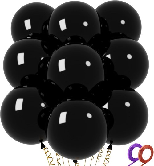 Big Balloons 32-Pack - 18 Inch Round Black Latex Party Balloons for Birthday & Wedding Decor
